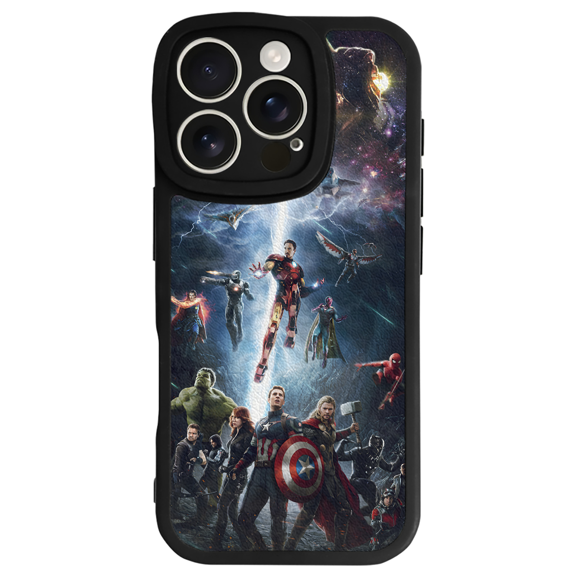 （画像用） アベンジャーズ The Avengers 【iPhone 16シリーズ対応】シリコンスマホケース（レザー調） 材質：シリコン